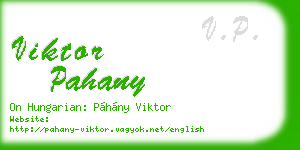 viktor pahany business card