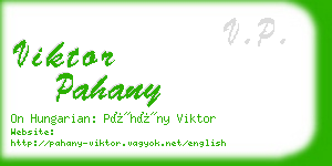 viktor pahany business card